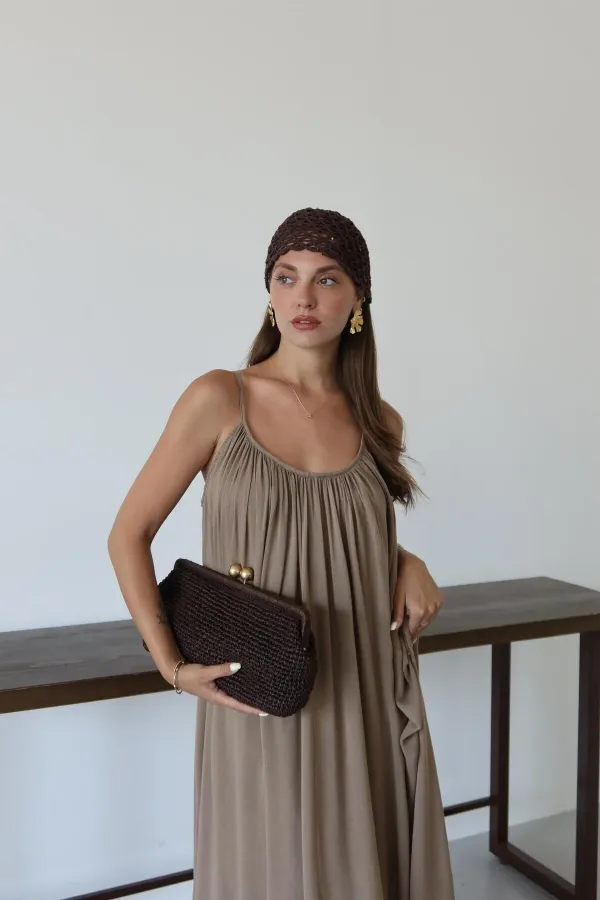 Mink Strappy Relaxed Fit Dress