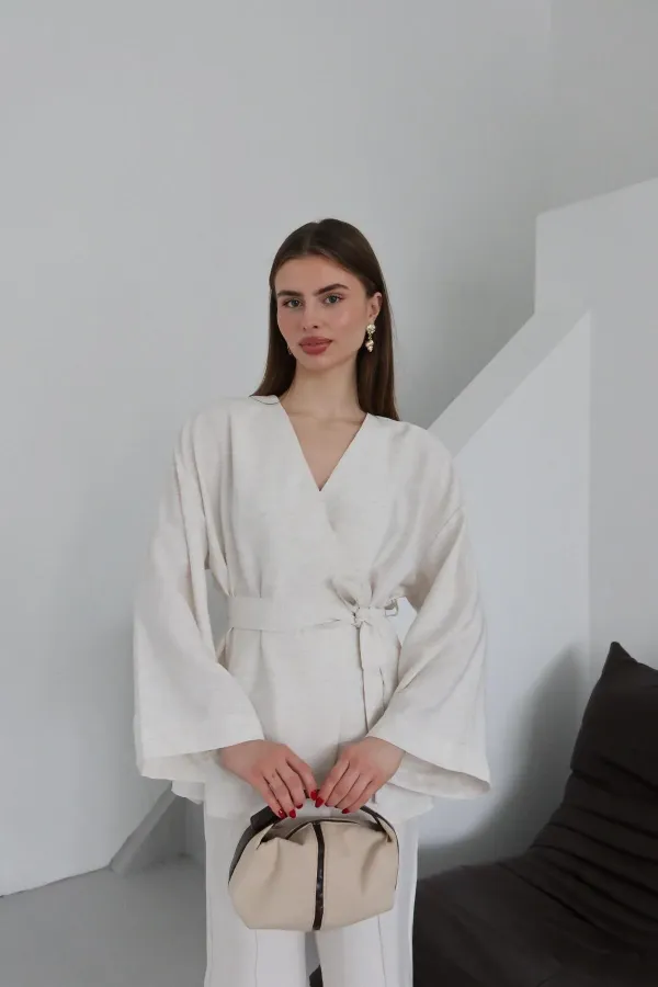 Natural Tie-Up Kimono Set Natural Tie-Up Kimono Set