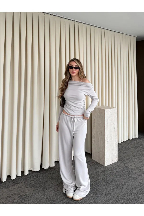 Taş Kayık Yaka Modal İkili Takım - 7323