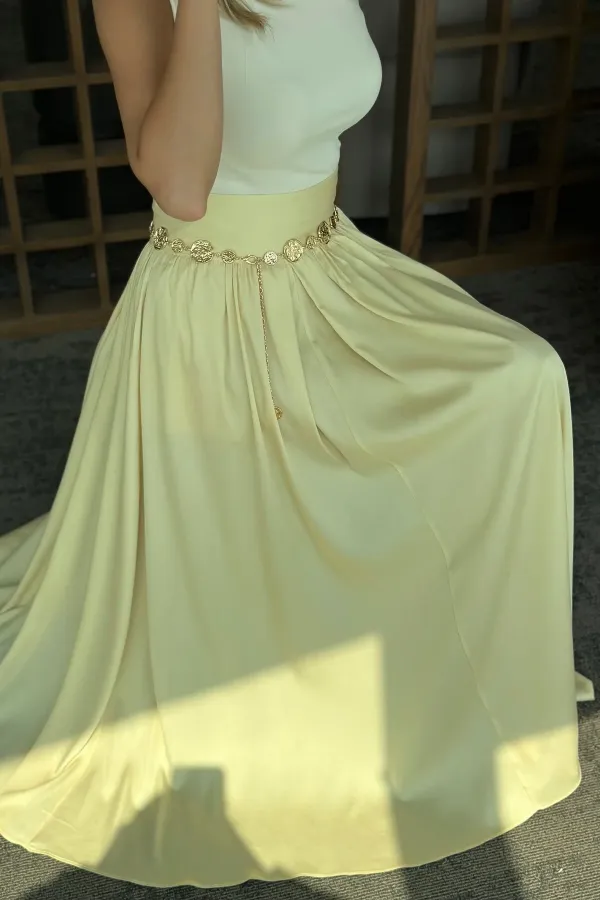 Sarı Kloş Etek - 5004