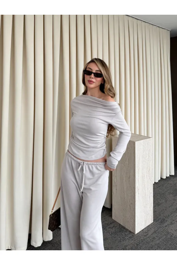 Taş Kayık Yaka Modal İkili Takım - 7323