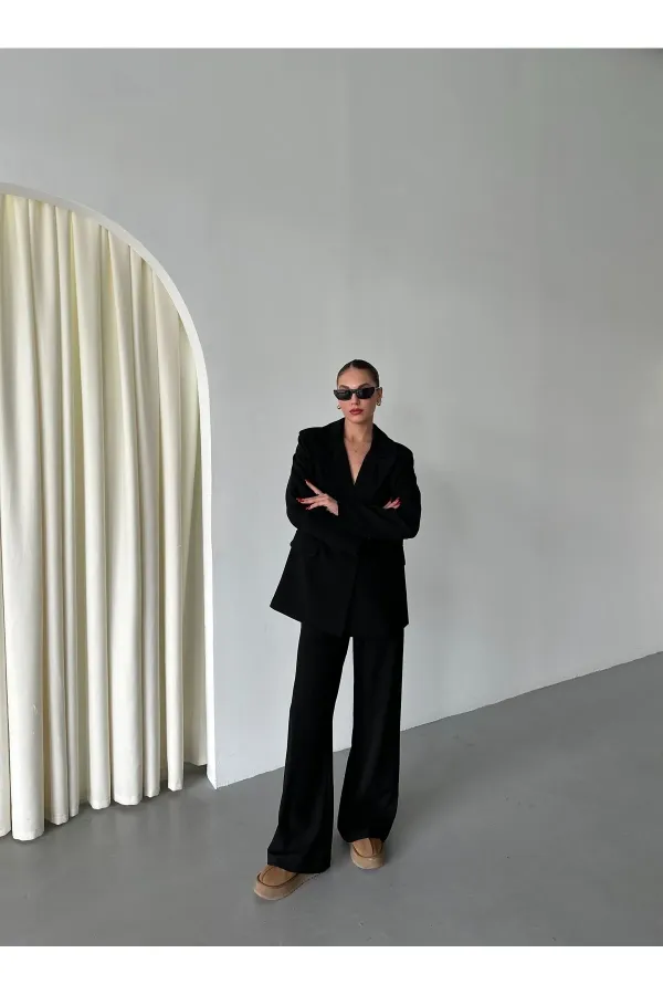 Black Demande Jacket and Trousers Suit - 2025130