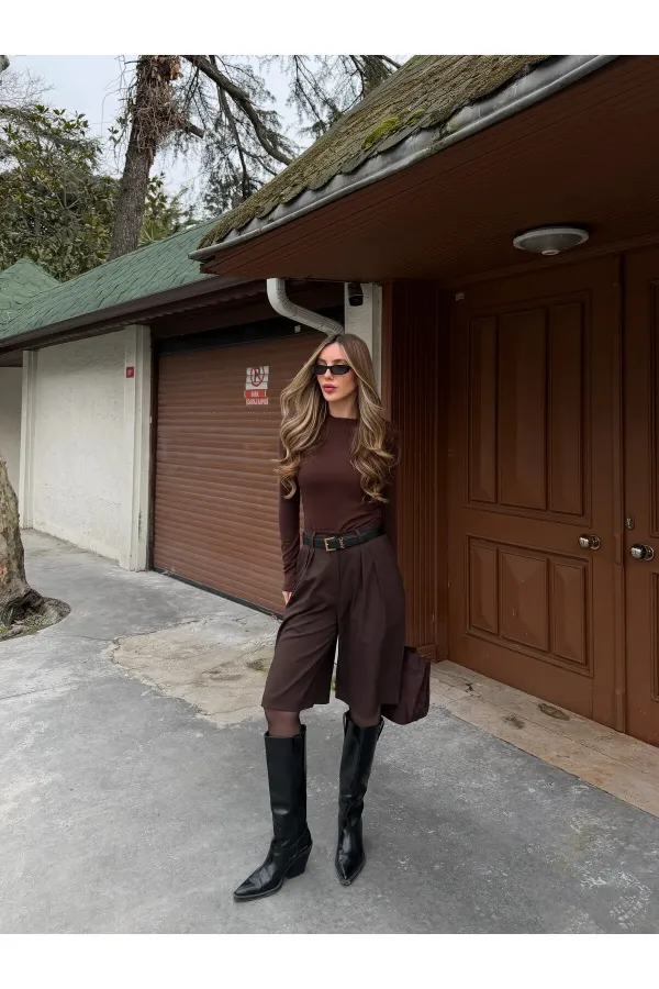 Kahverengi Bermuda Şort - 40589