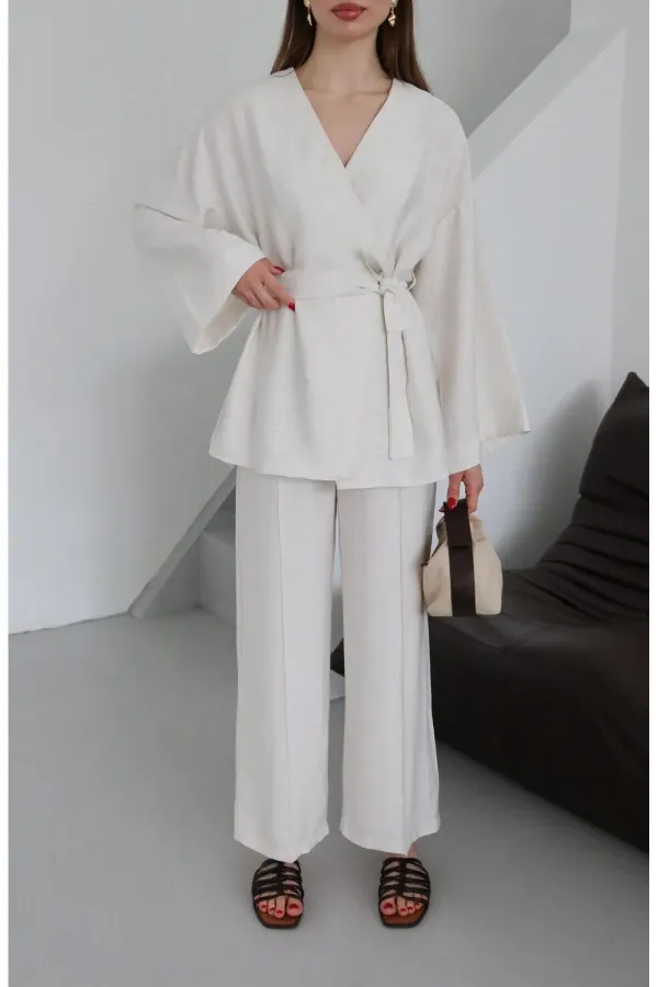 Natural Tie-Up Kimono Set Natural Tie-Up Kimono Set