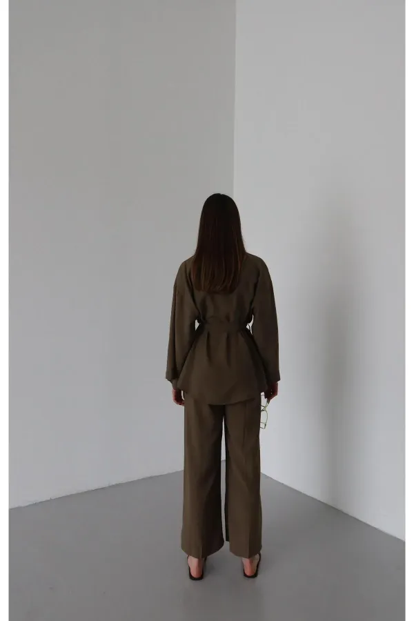 Brown Tie-Up Kimono Set Brown Tie-Up Kimono Set