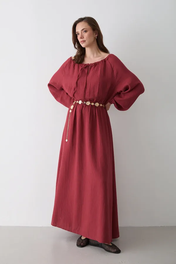 Robe en mousseline à détails de nœuds - 2004