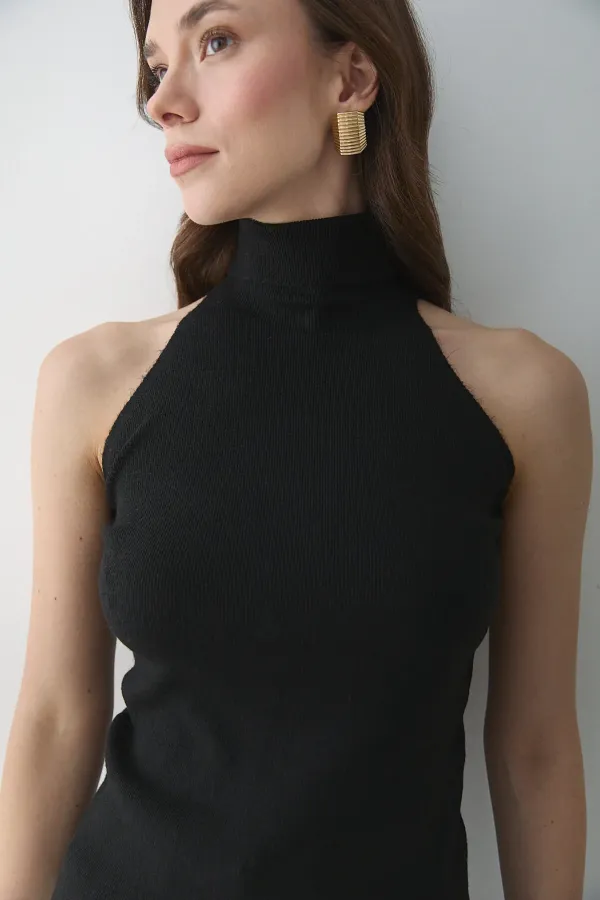 Débardeur noir à col roulé - 251004