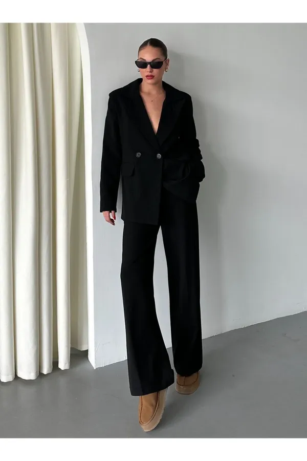 Black Demande Jacket and Trousers Suit - 2025130