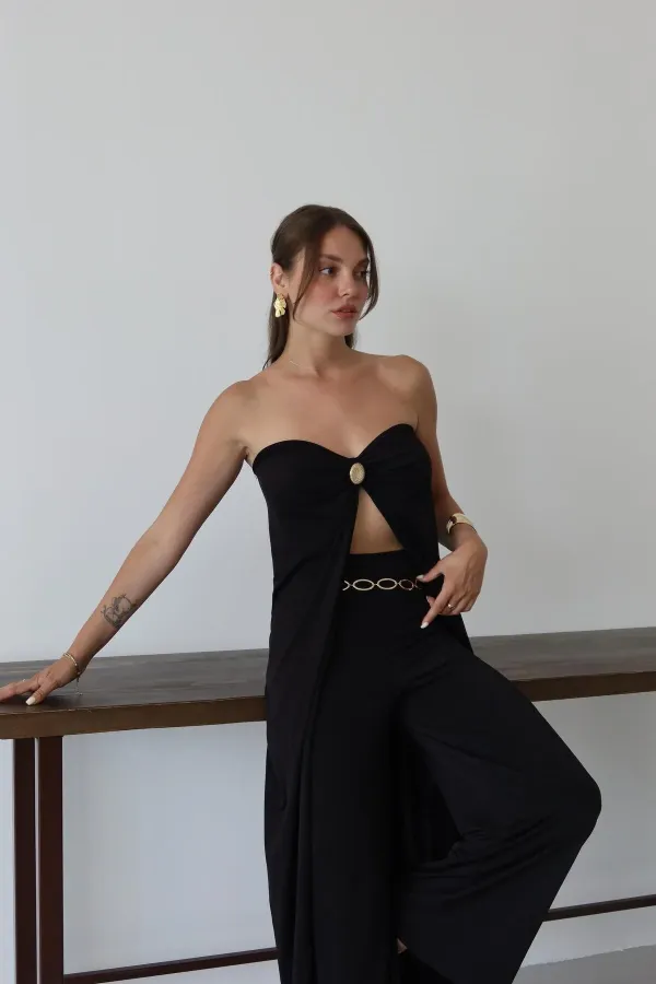 Ensemble cape et pantalon Black Bianca