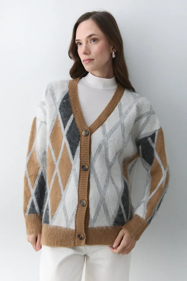 Gilet à motif baklava en os de chameau - 251090