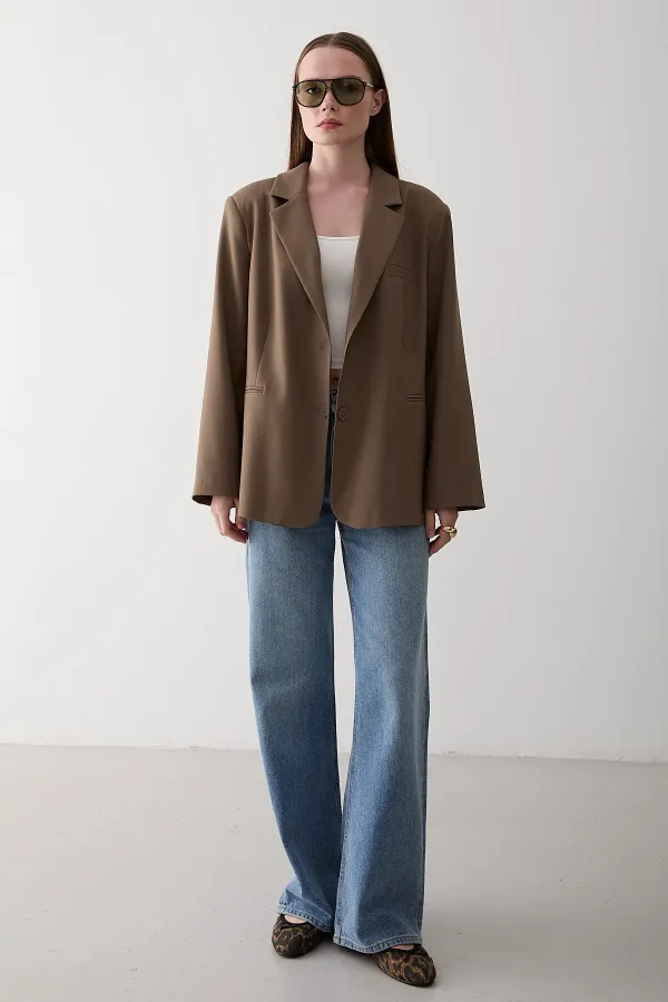 Khaki Blazer Jacket - 7619 Khaki Blazer Jacket - 7619