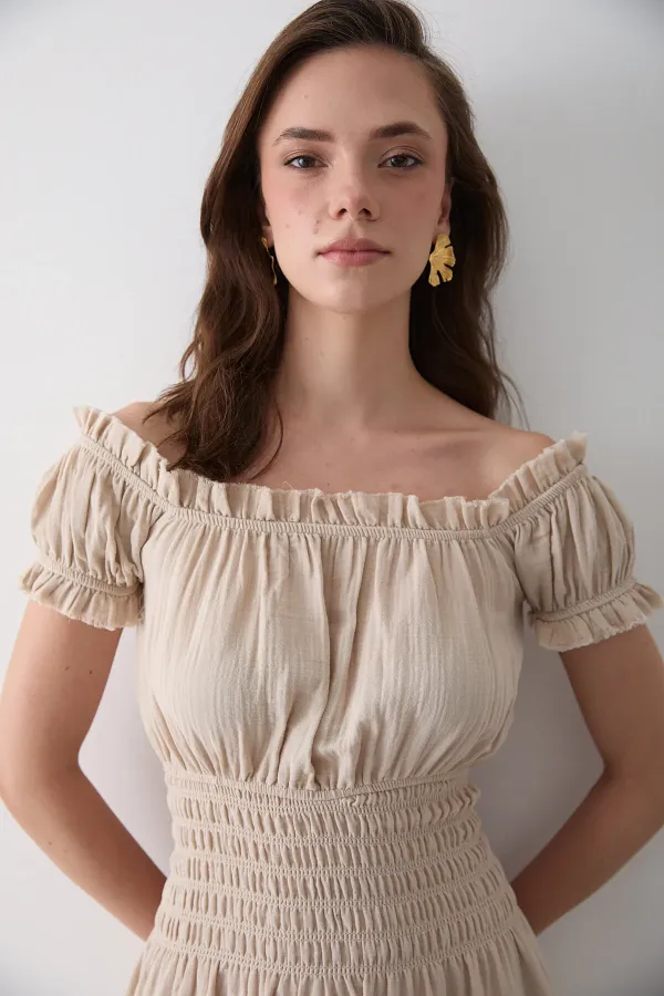 Robe froncée naturelle - 2002