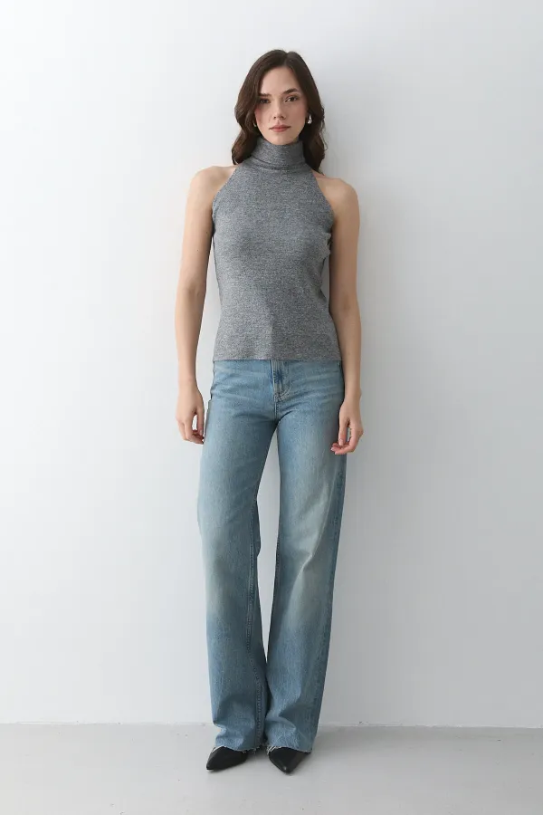 Débardeur gris à col roulé - 251004