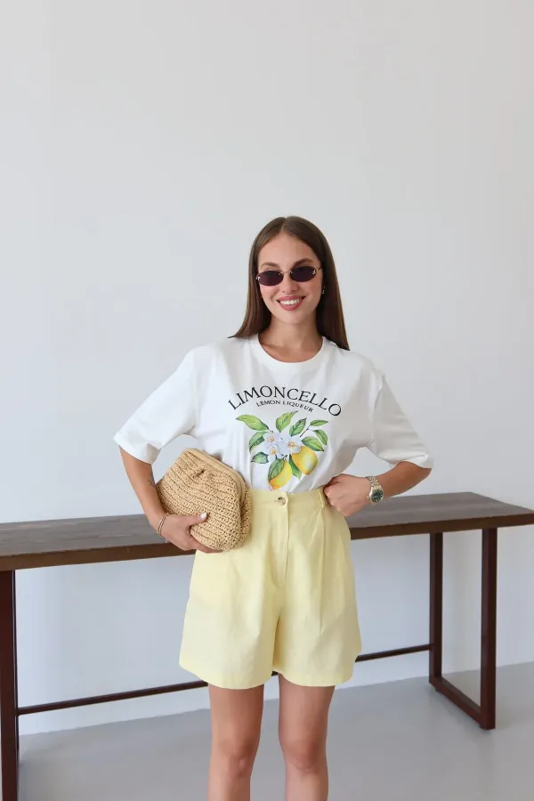 T-shirt imprimé Limoncello blanc - 0500