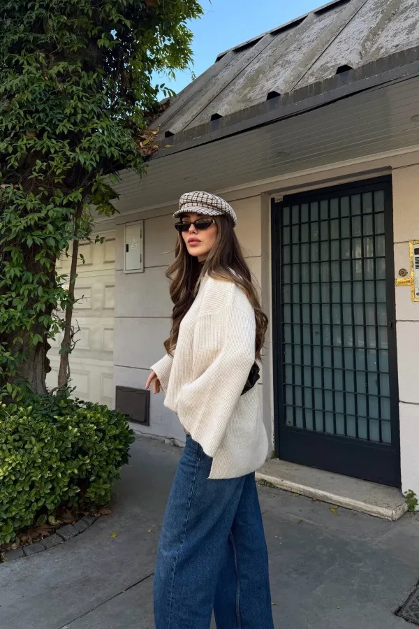 Pull oversize côtelé Stone - 26808