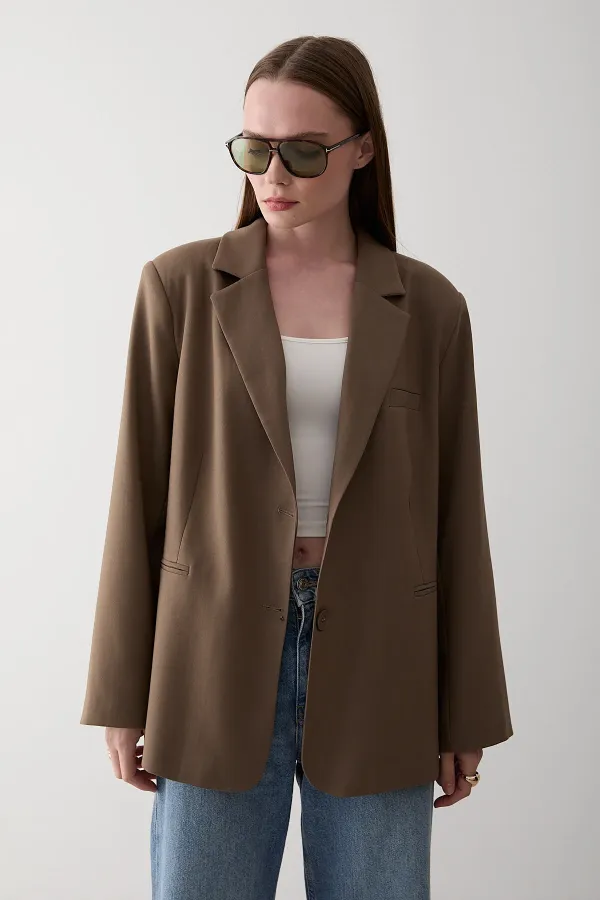 Khaki Blazer Jacket - 7619 Khaki Blazer Jacket - 7619