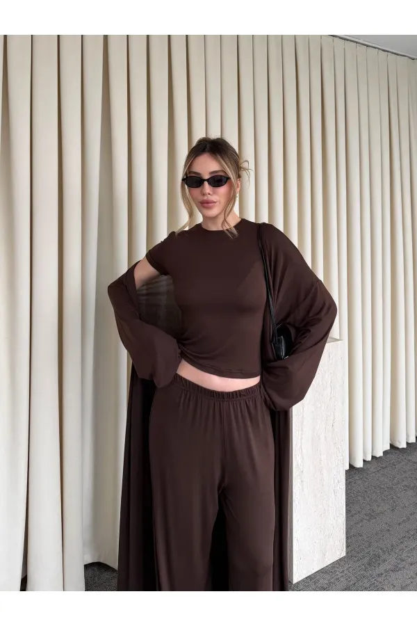 Kahverengi Üçlü Takım - 30121