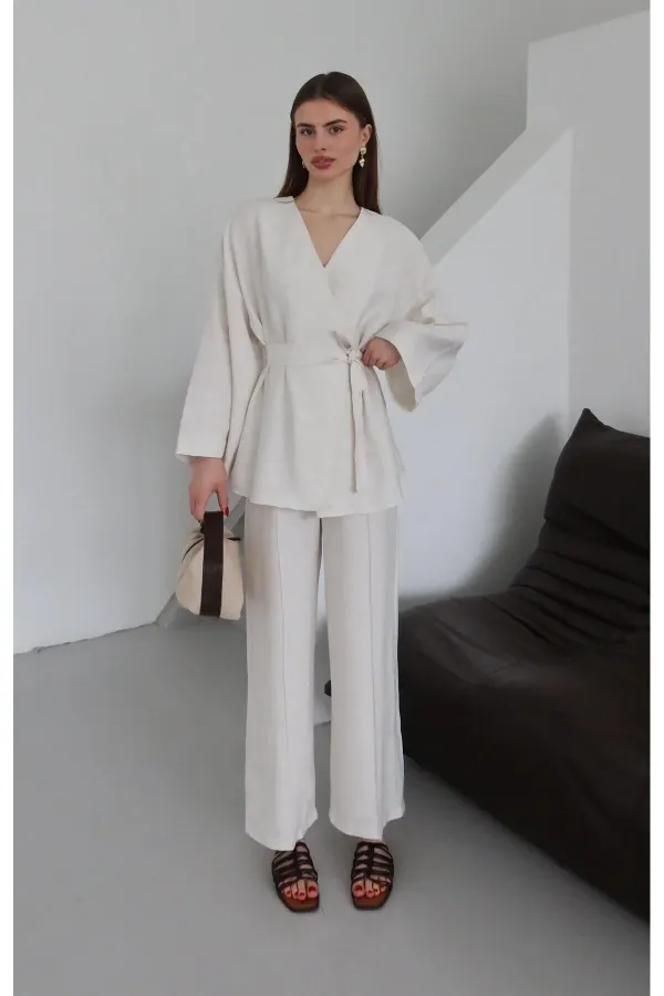 Natural Tie-Up Kimono Set Natural Tie-Up Kimono Set