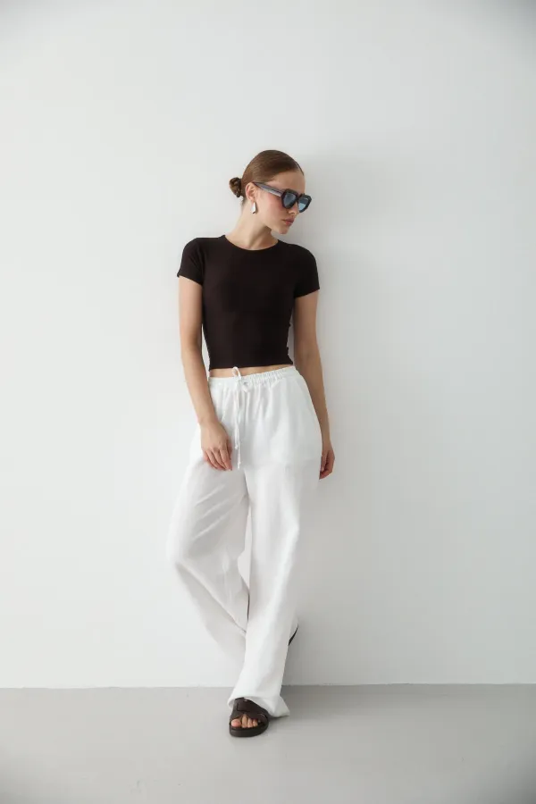 Acı Kahve Crop Bluz - 1182