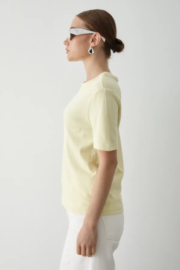 Sarı Basic Tshirt - 1075