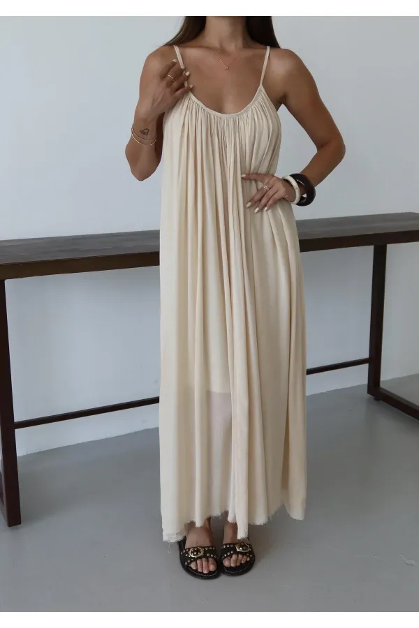 Taş Askılı Rahat Kesim Elbise