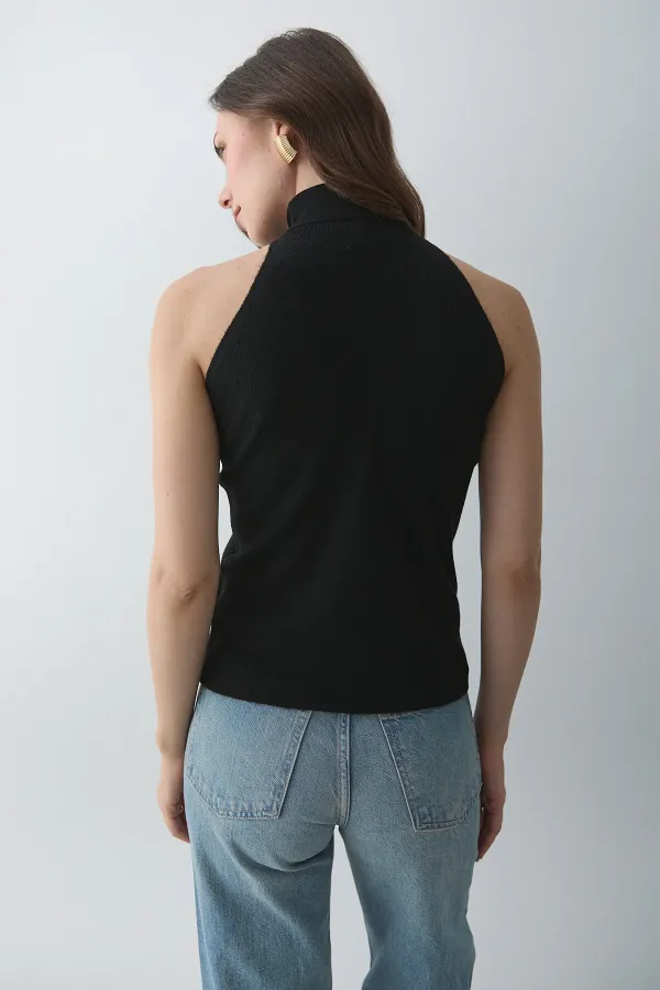 Débardeur noir à col roulé - 251004