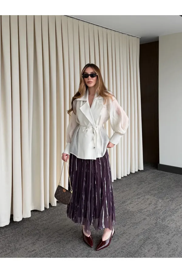 Chemise transparente matelassée en pierre - 5029