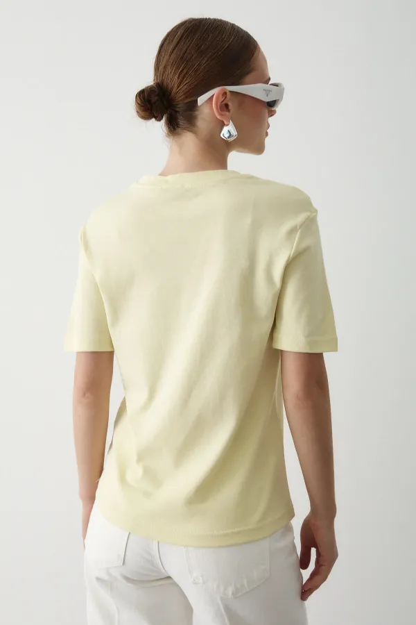Sarı Basic Tshirt - 1075