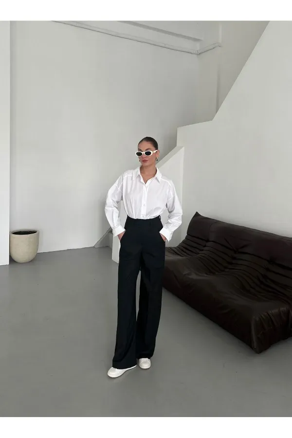 Beyaz Poplin Gömlek - 4943