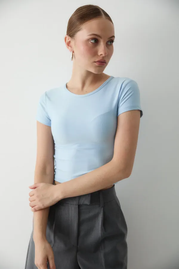 Chemisier court bleu - 1182