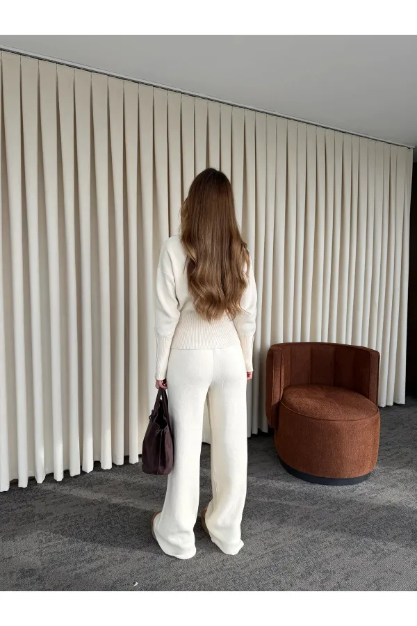 Off-white snap-button knit set - 904