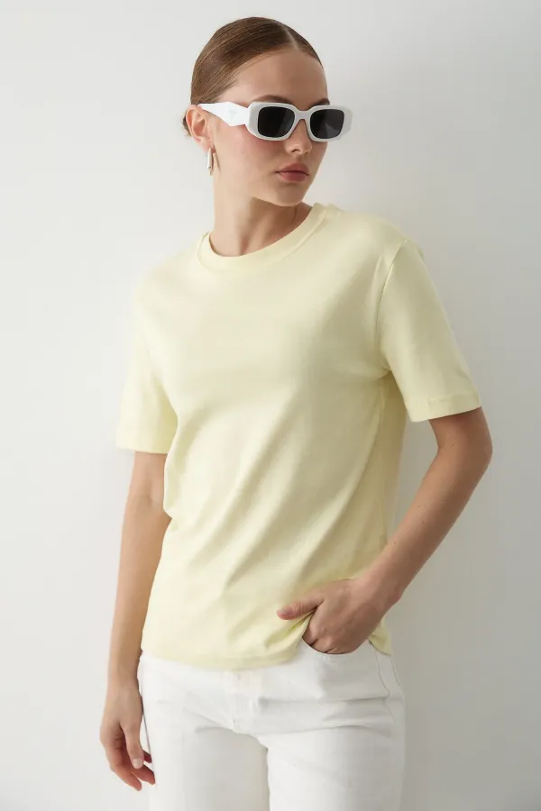 Sarı Basic Tshirt - 1075