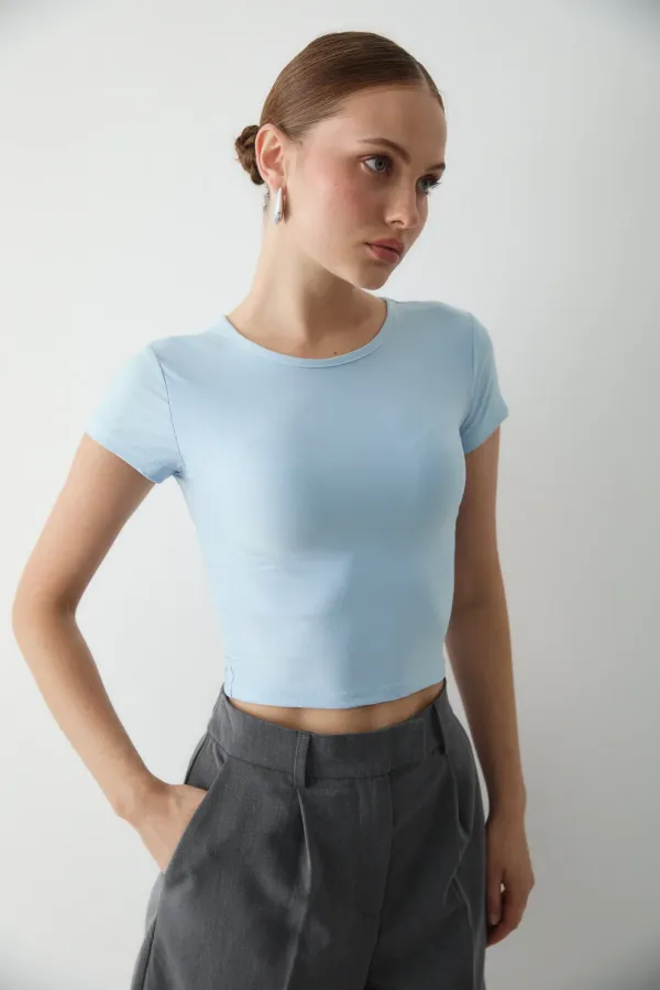 Chemisier court bleu - 1182