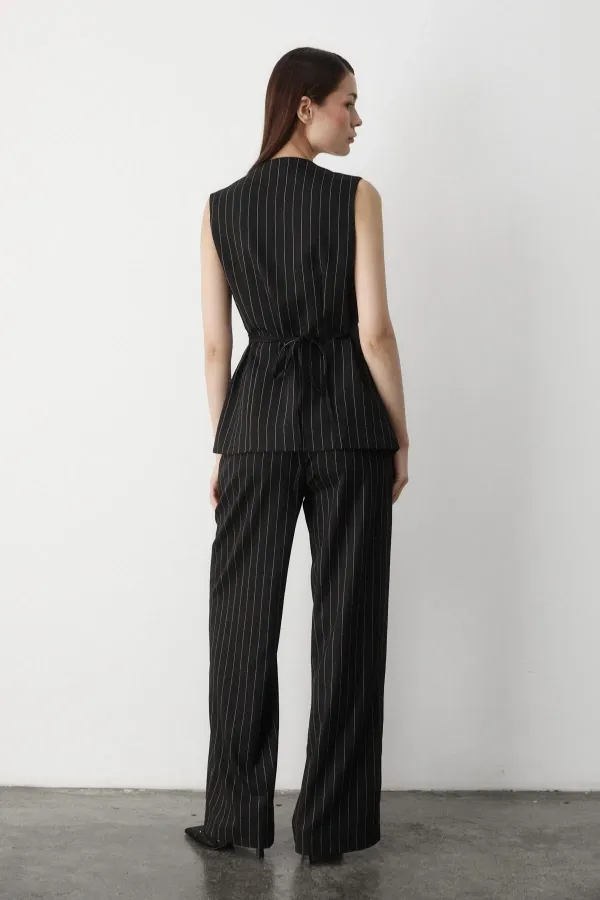 Black Multi-Button Striped Premium Suit Black Multi-Button Striped Premium Suit