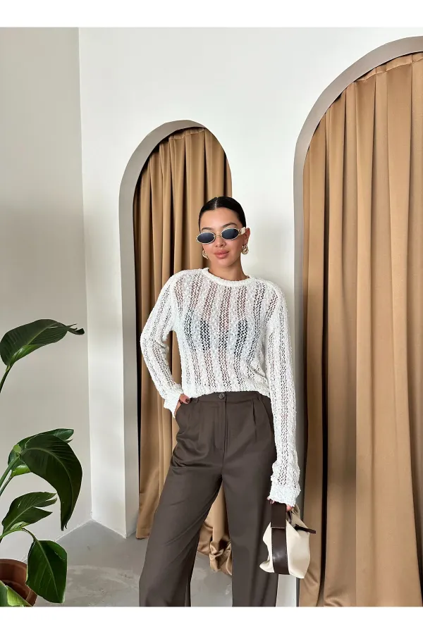 Off-white Spiderweb Knit Blouse
