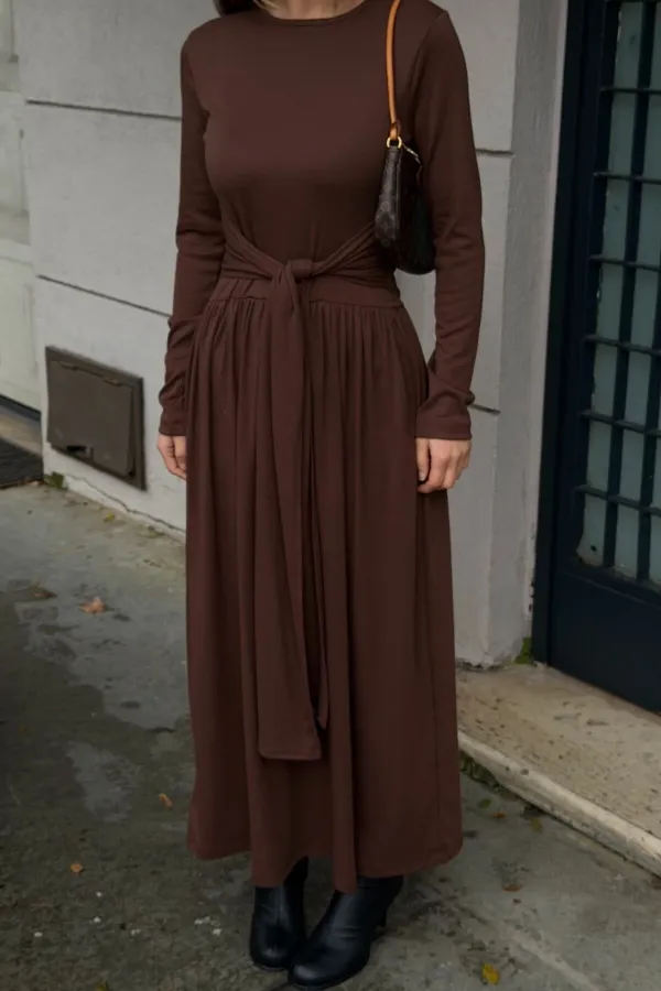 Robe marron à nouer - 4988