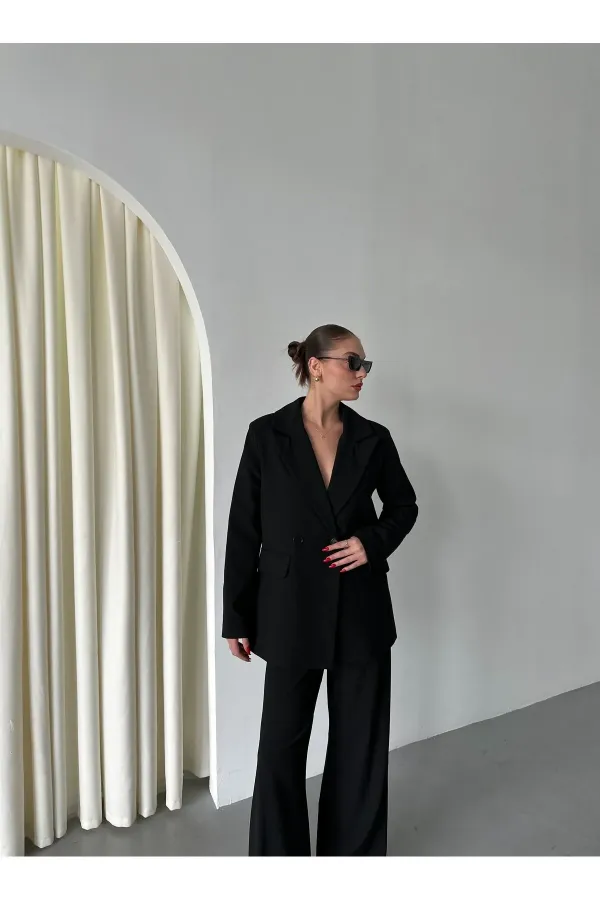 Black Demande Jacket and Trousers Suit - 2025130