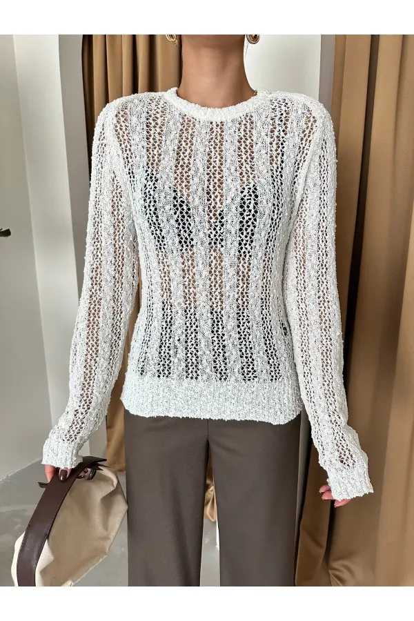 Off-white Spiderweb Knit Blouse