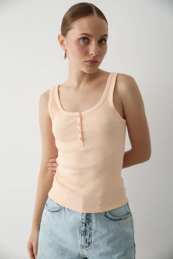 Somon Önden Düğmeli Atlet - 251001