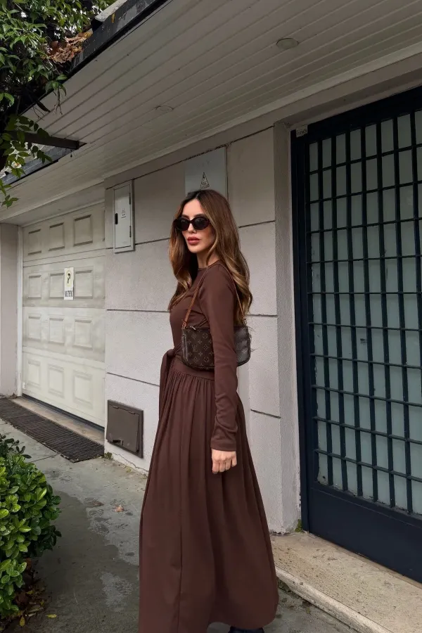 Robe marron à nouer - 4988