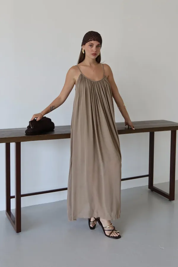 Mink Strappy Relaxed Fit Dress