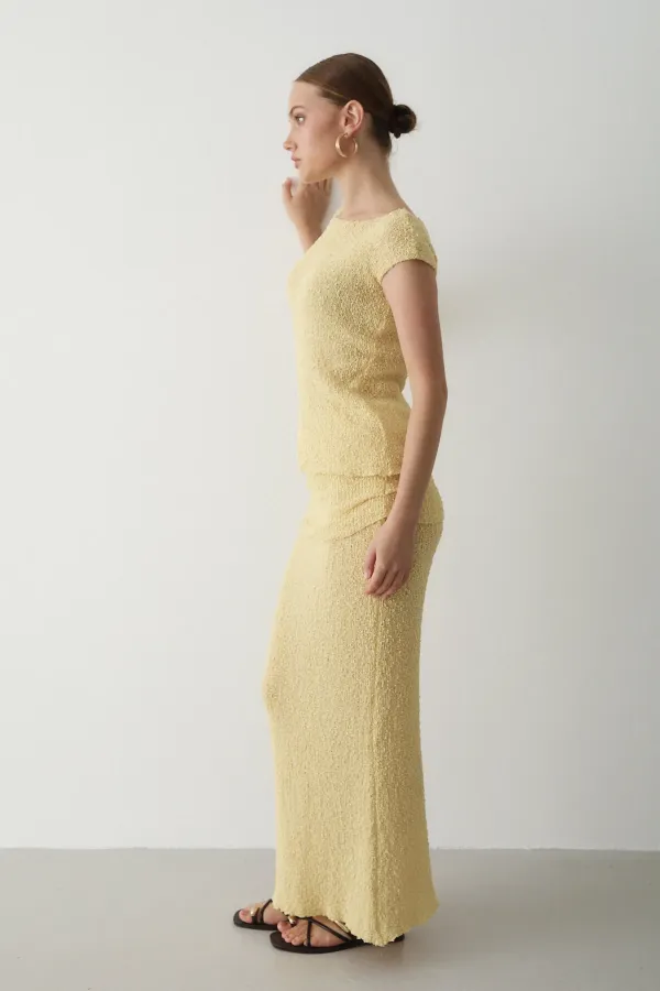 Ensemble deux pièces jaune drapé - 7257