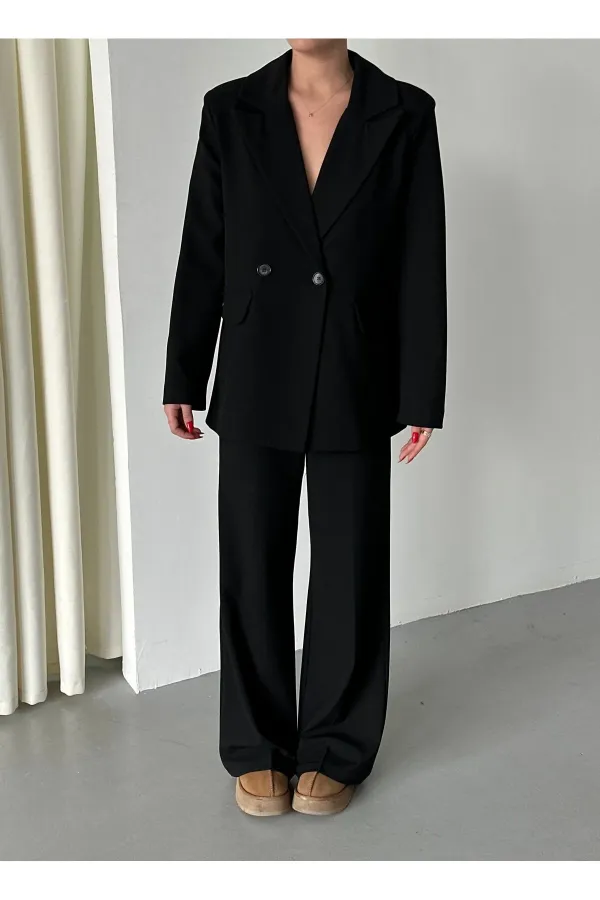 Black Demande Jacket and Trousers Suit - 2025130