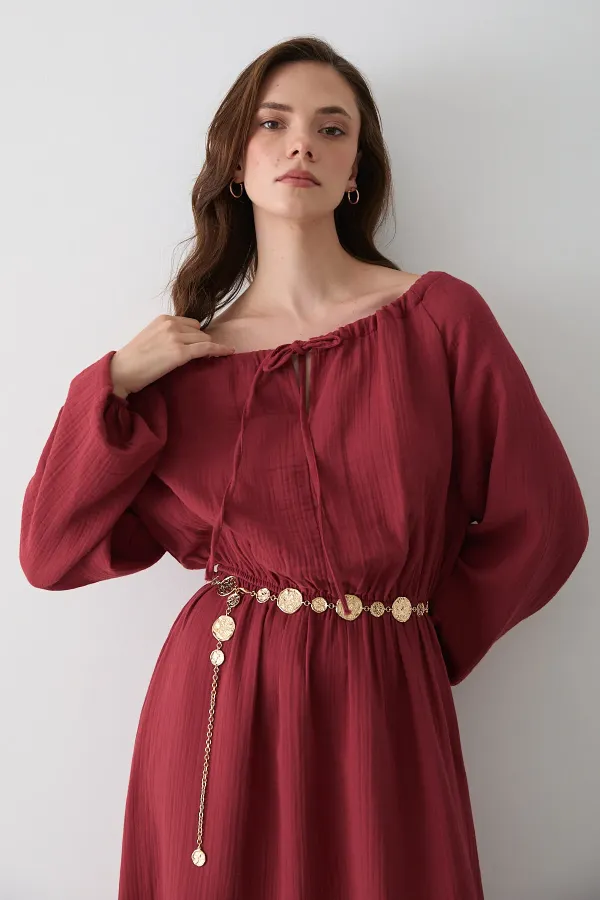 Robe en mousseline à détails de nœuds - 2004