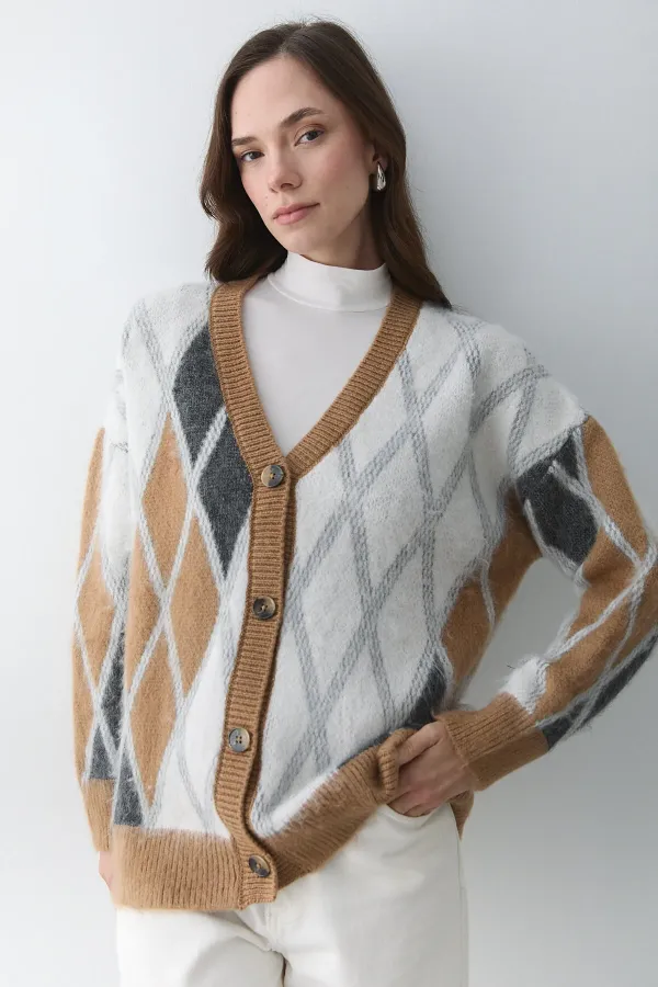 Gilet à motif baklava en os de chameau - 251090