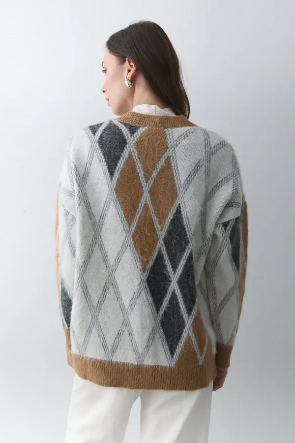 Gilet à motif baklava en os de chameau - 251090