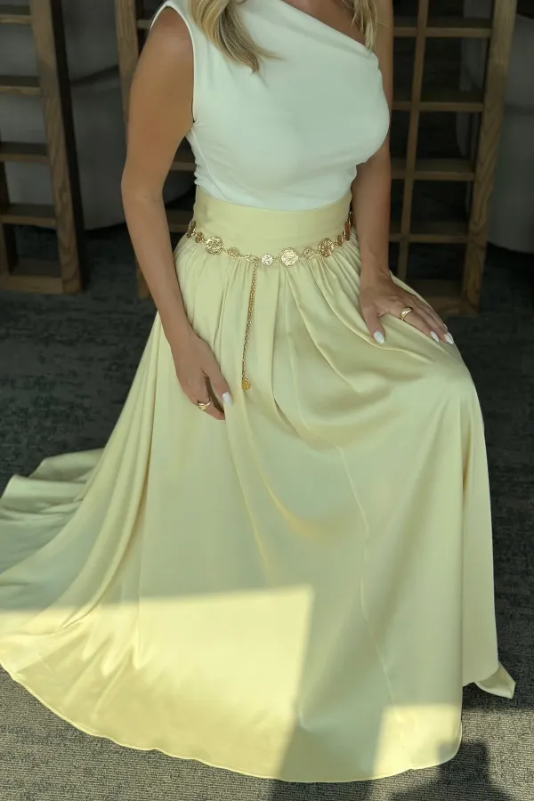 Sarı Kloş Etek - 5004