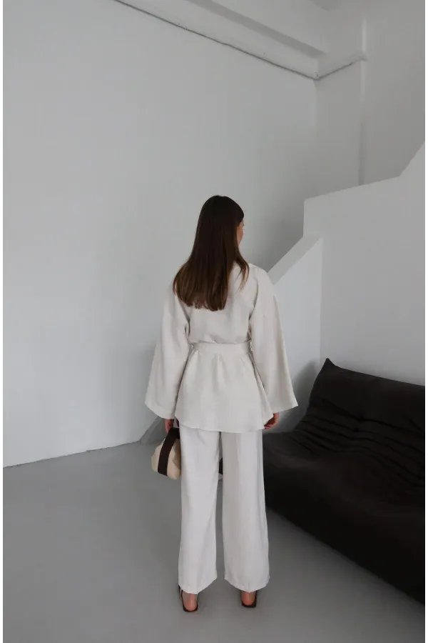 Natural Tie-Up Kimono Set Natural Tie-Up Kimono Set