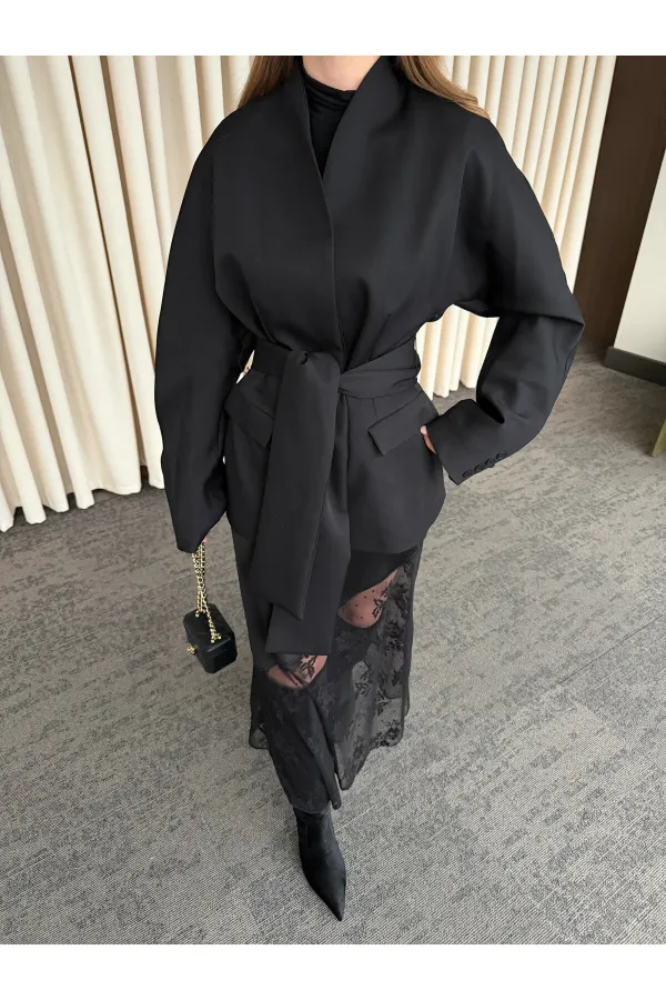 Veste noire à nouer - 512319