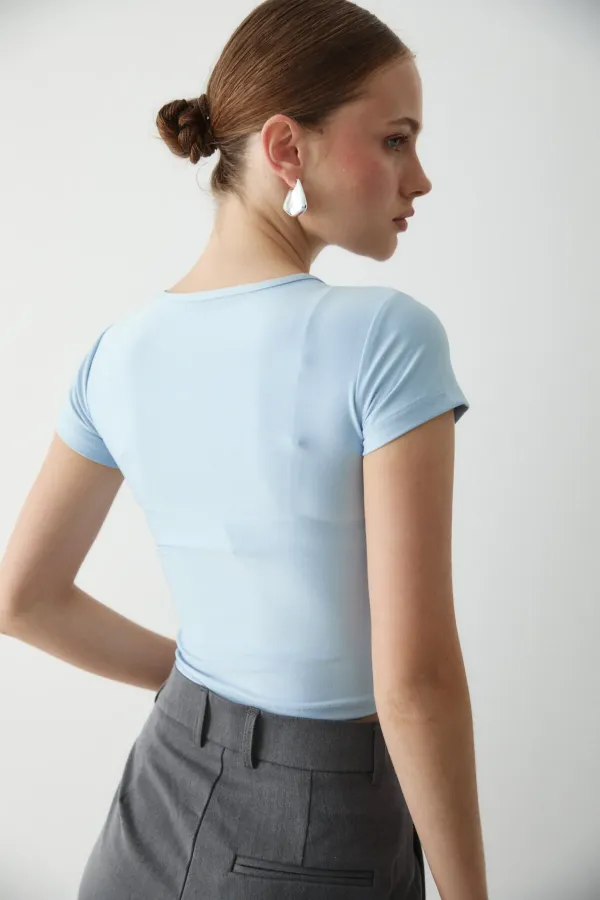 Chemisier court bleu - 1182